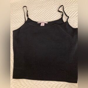 VICTORIA’S SECRET Cami/Tee Black Ribbed Sz XS Adjustable Straps for Perfect Fit